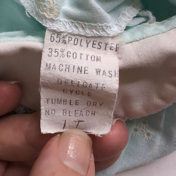 Vintage Baby Dress Blue with Eyelet Design - Picture 8 of 8